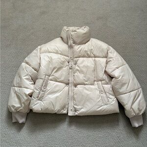 American Eagle Outfitters Beige Puffer Jacket